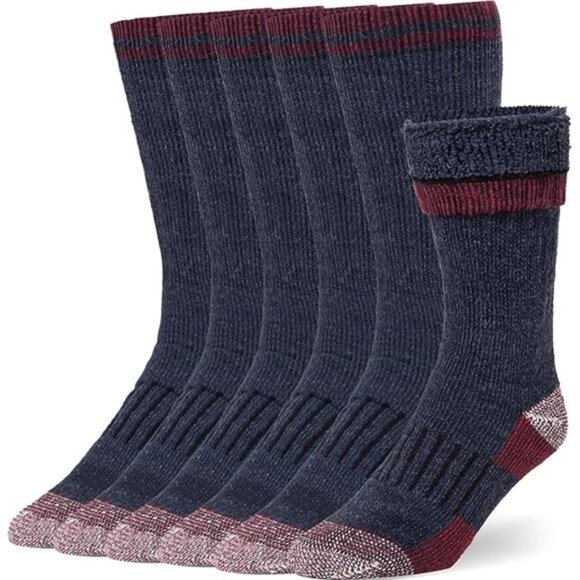 3 Pairs Men's Merino Wool Socks Casual Winter Cozy Thermal Socks, Blue - Picture 4 of 4